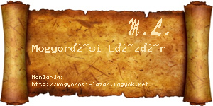 Mogyorósi Lázár névjegykártya